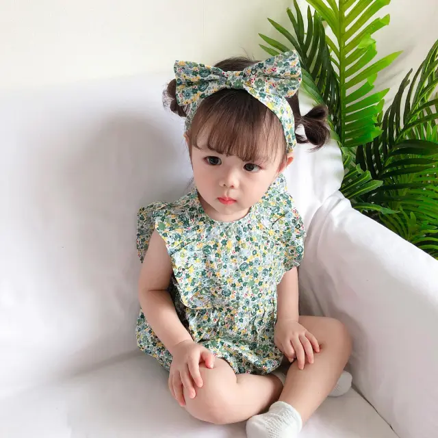 Triangle Khaki Clothes Go Out Small Broken Flowers Sweet Khaki - Shop at LoveMi