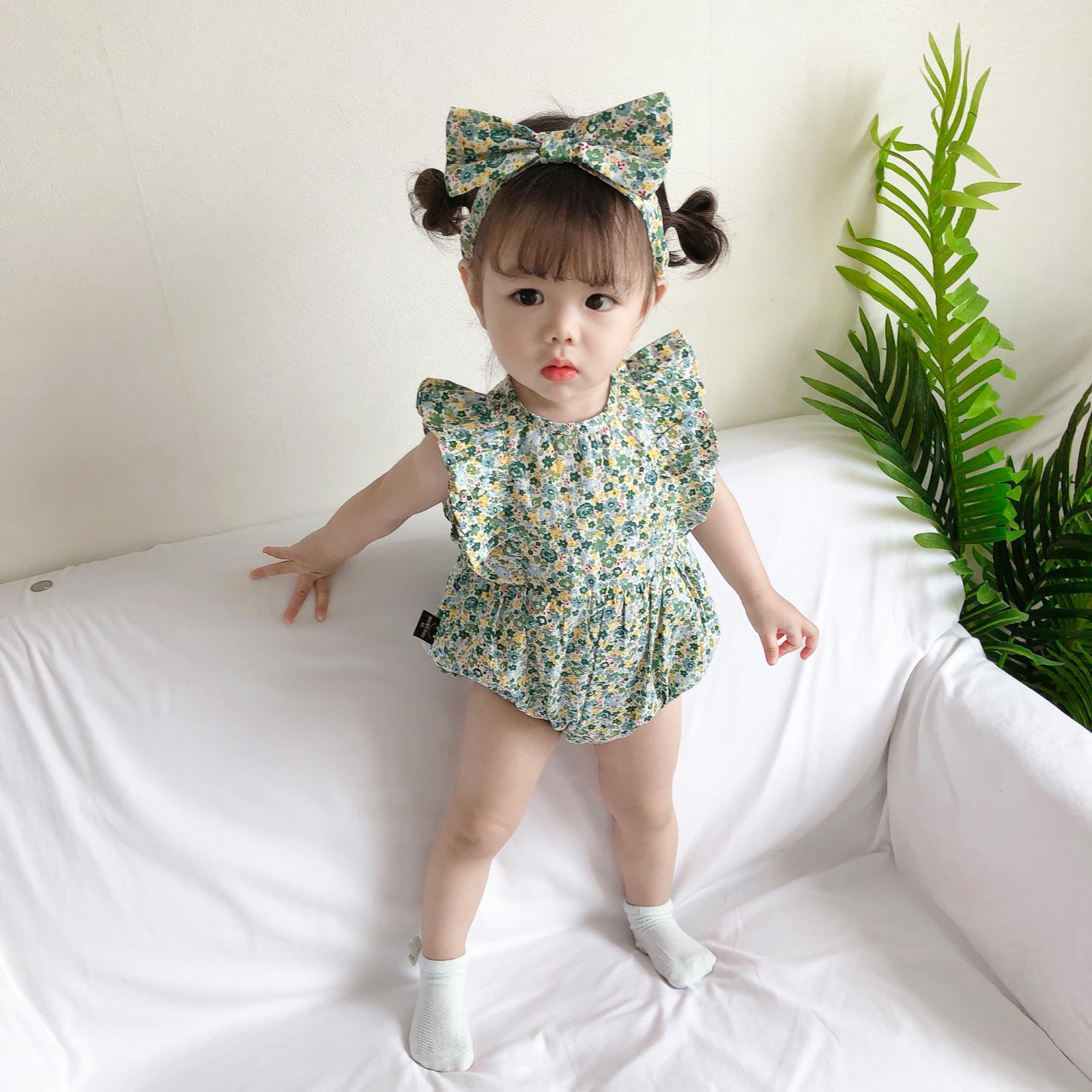 Triangle Khaki Clothes Go Out Small  Broken Flowers Sweet