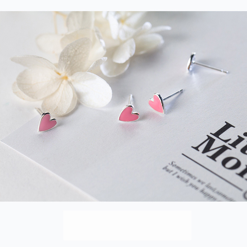 Sweet Heart-shaped Earrings Earrings S925 Silver