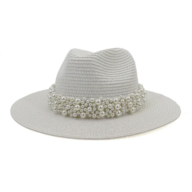 Outdoor Seaside Sunscreen Beach Hat Sun Hat British Style Jazz Straw Hat White - Shop at LoveMi
