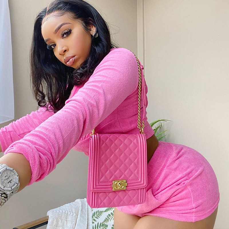 Women's Early Autumn New Cropped Top Casual Sports Shorts Suit