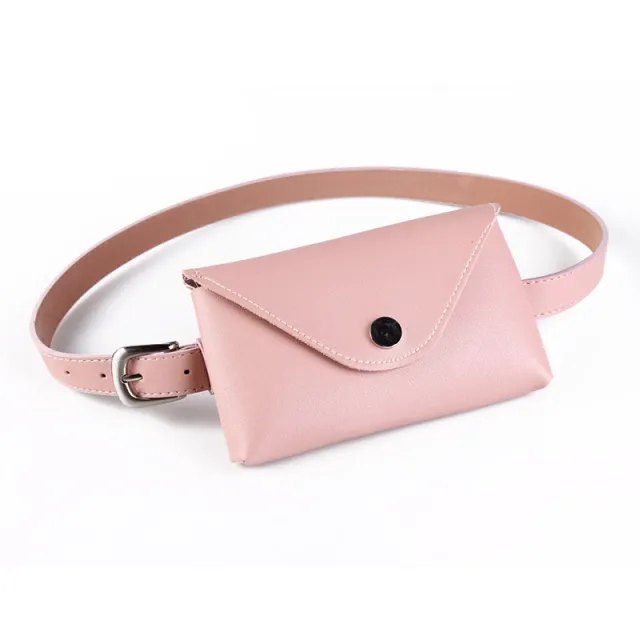 Simple Waist Bag Belt Type Mobile Phone Coin Purse Bag Ladies Korean Version Of The New Belt Decoration Pink - Shop at LoveMi
