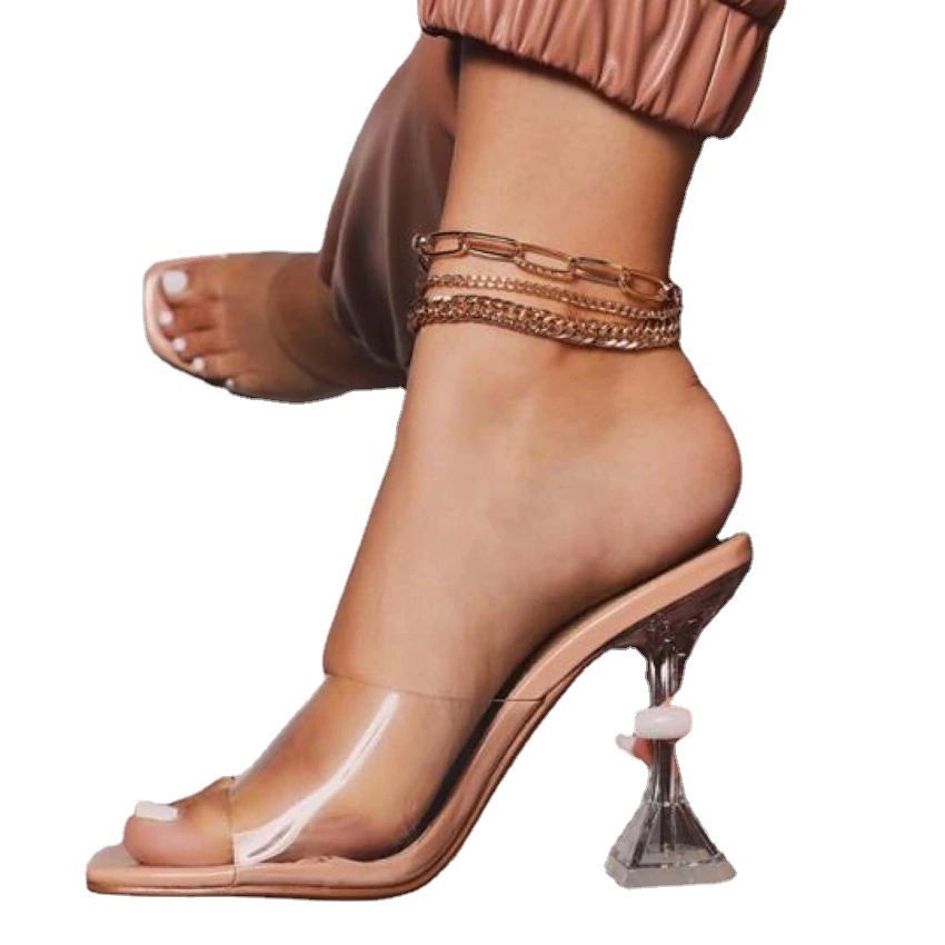 Ladies Wine Glass With High Heel Sandals And Slippers