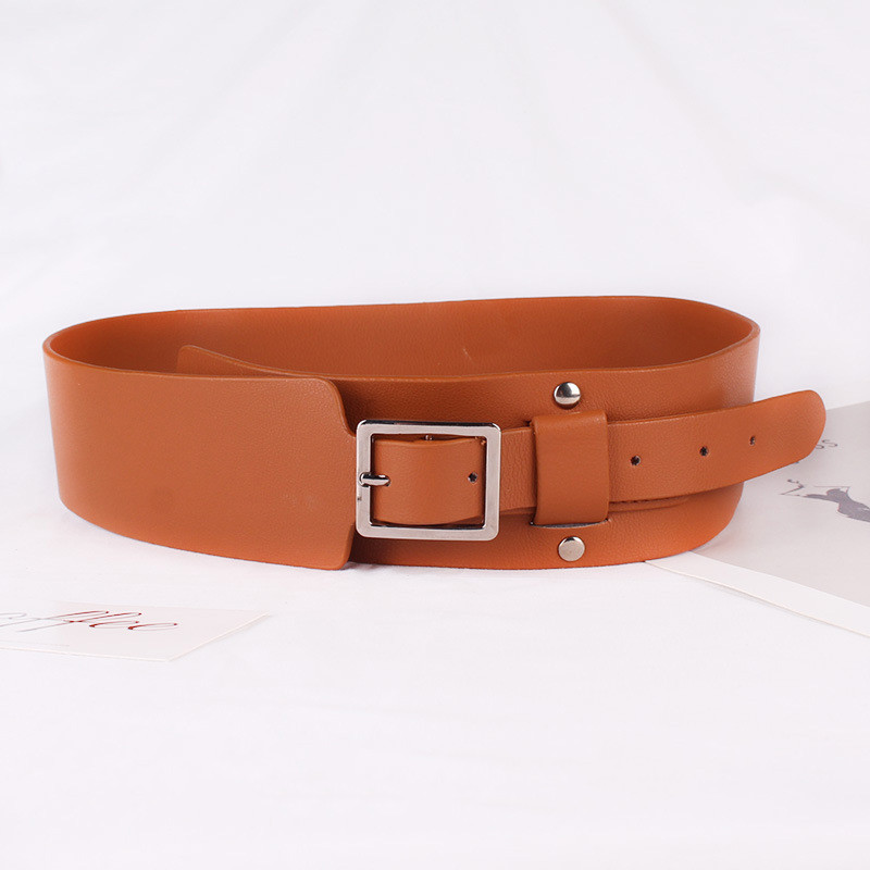 Women's Belt Wide Decorative Waist Pin Buckle Fashion All match Camel - Shop at LoveMi