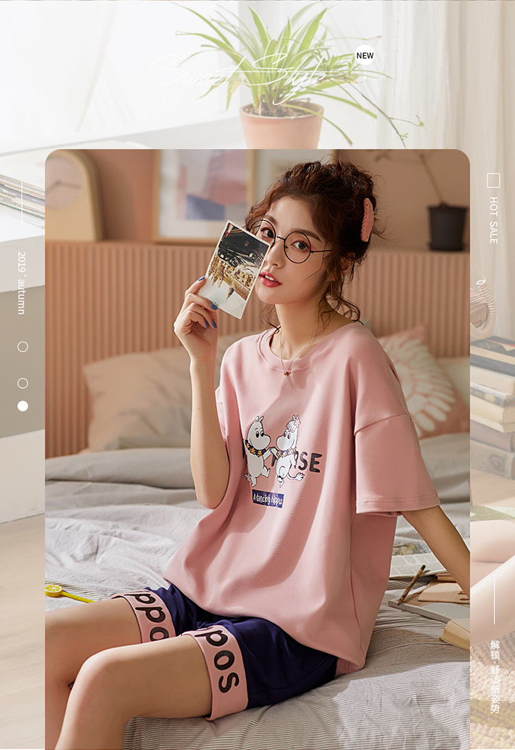 Title 6, Pajamas Women Summer Pure Cotton Thin Short-Sle...