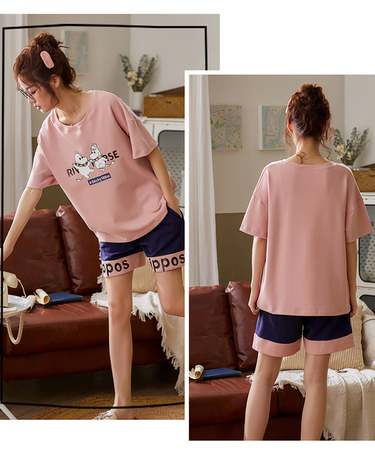 Title 5, Pajamas Women Summer Pure Cotton Thin Short-Sle...