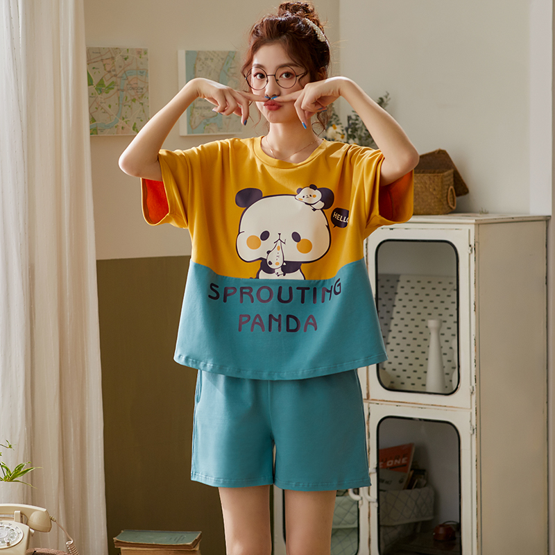 Title 17, Pajamas Women Summer Pure Cotton Thin Short-Sle...