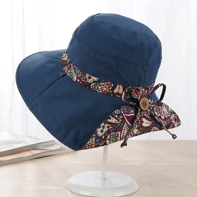 Sun Hat Anti Ultraviolet Travel Outdoor Sun Protection Big Edge Beach Hat Blue - Shop at LoveMi