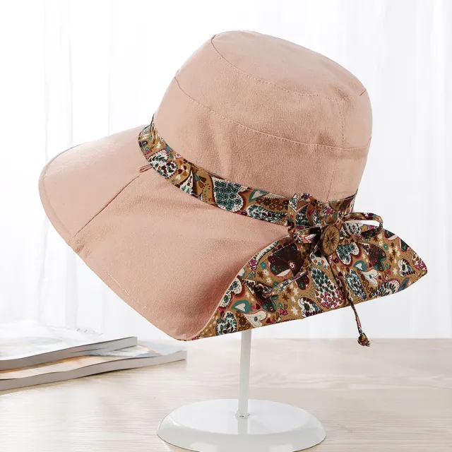 Sun Hat Anti Ultraviolet Travel Outdoor Sun Protection Big Edge Beach Hat Pink - Shop at LoveMi