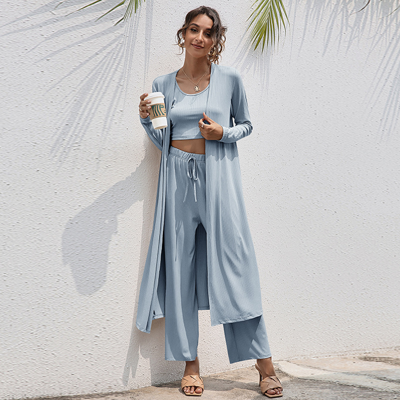 Casual Fashion Temperament Vest Wide-leg Three-piece Suit