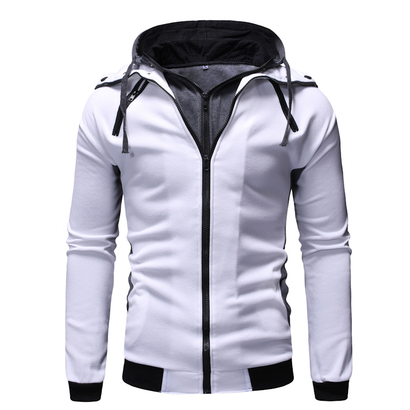 Men'S Casual Zipper Hooded Sweater