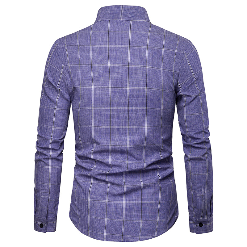 Men's Business Plaid Slim Fit Shirt