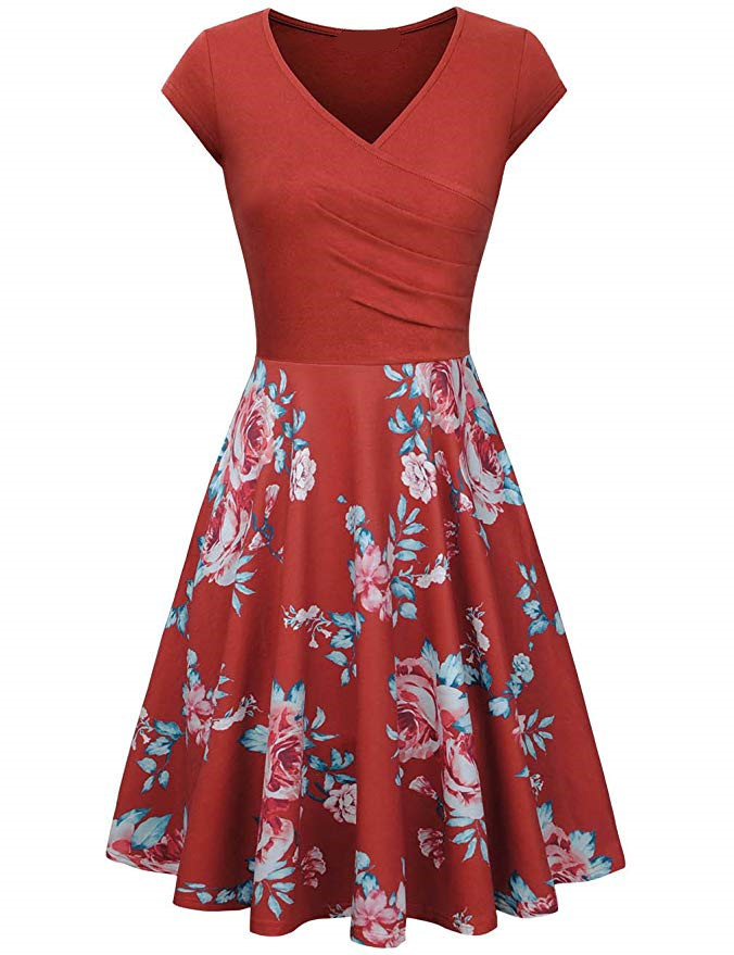 Floral Print Slim Fit Dress