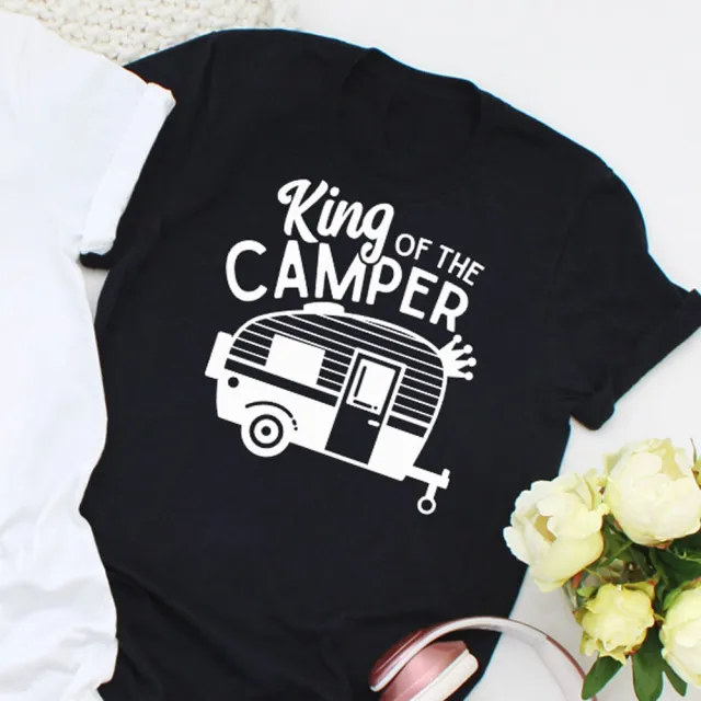 King Of The Camper And Queen Of The Camper T Shirt Funny Black - Shop at LoveMi