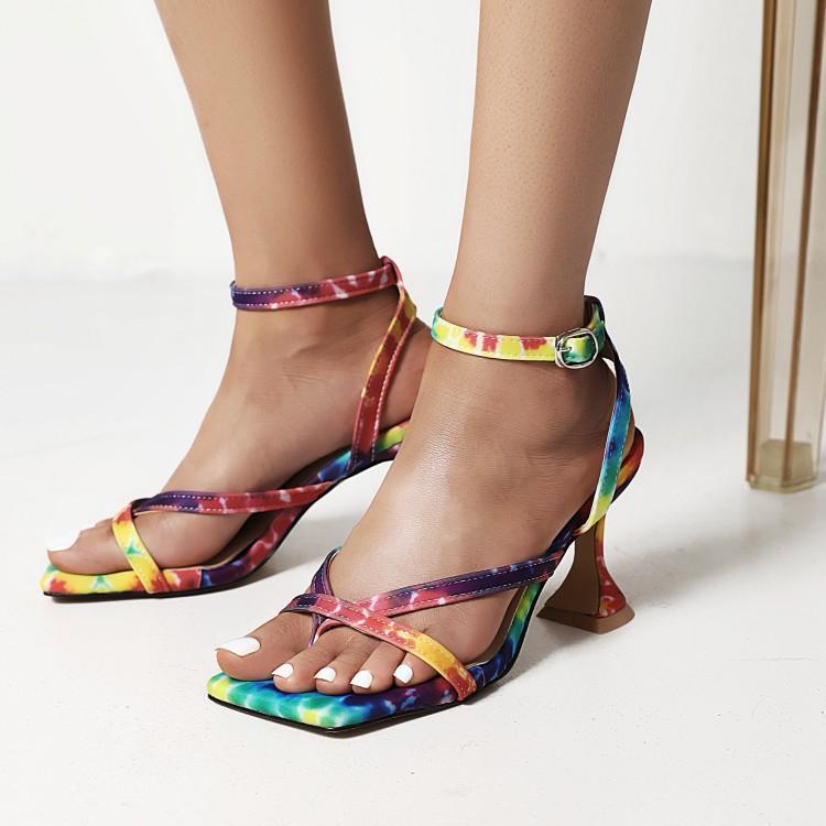 Square-Toe Stiletto Sandals