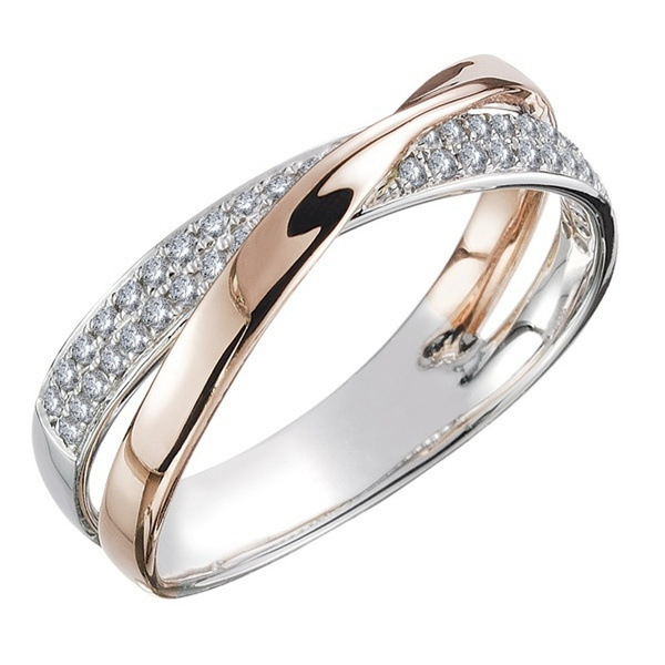 X-shaped Alloy Two-tone Ring