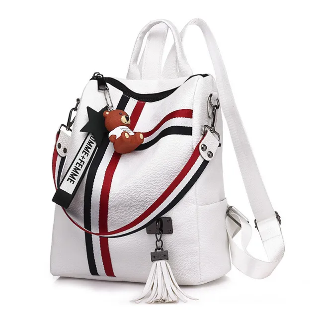 White Soft Leather Travel Lady Backpack White - Shop at LoveMi