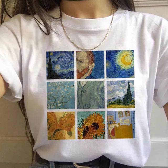 Van Gogh Aesthetic Oil Painting Women's Short Sleeve T Shirt 10 - Shop at LoveMi
