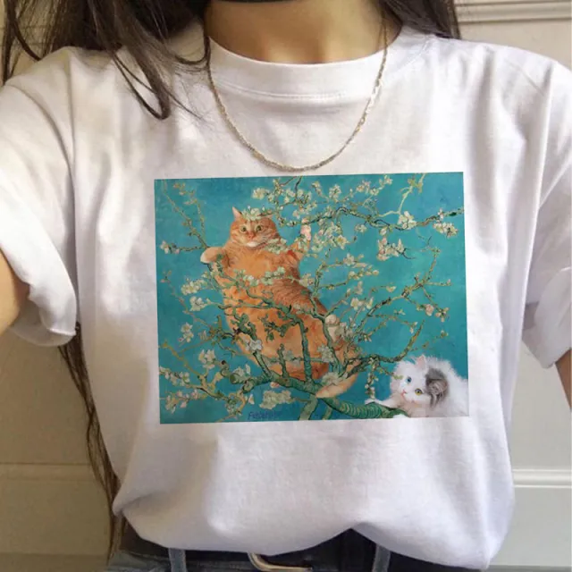 Van Gogh Aesthetic Oil Painting Women's Short Sleeve T Shirt 8 - Shop at LoveMi