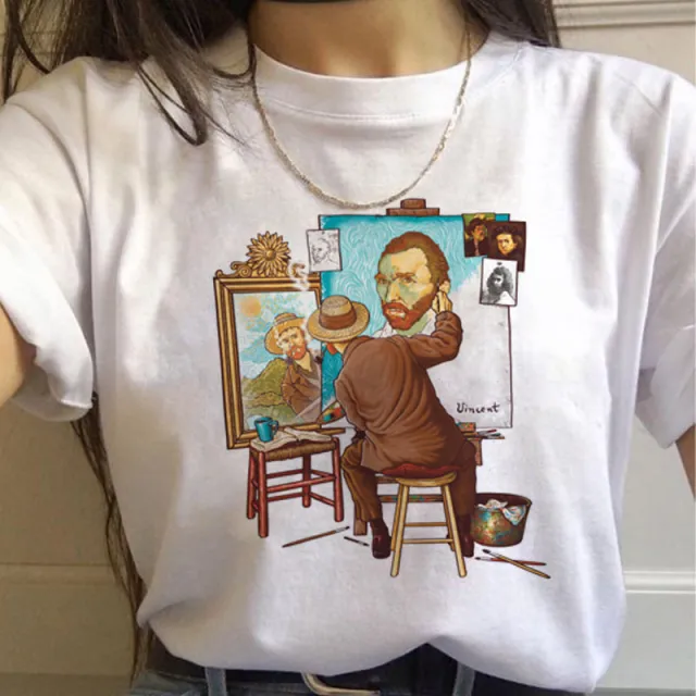 Van Gogh Aesthetic Oil Painting Women's Short Sleeve T Shirt 6 - Shop at LoveMi
