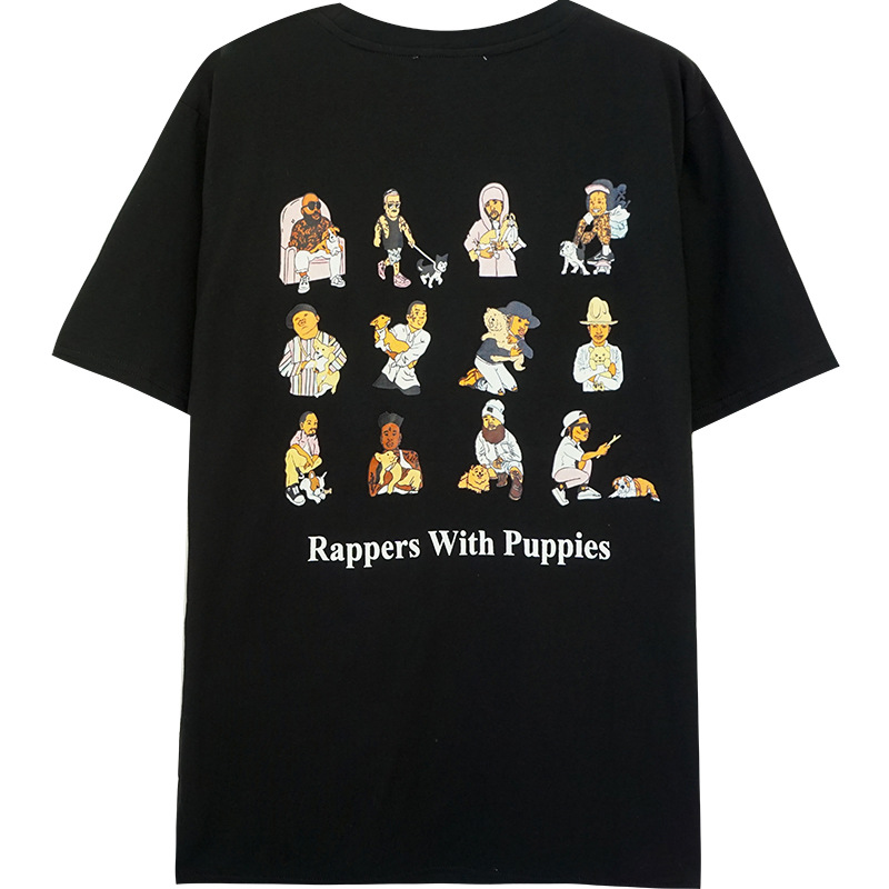 Vintage Black Back Printed Short-Sleeved Ladies T-Shirt