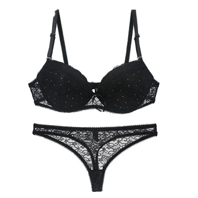 Sexy Lace Bra Set Super Gathered Ladies Bra Underwear Black - Shop at LoveMi