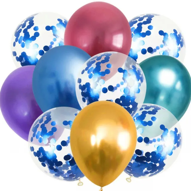 20 12inch Metallic Balloons Gold Confetti Balloons Chr 11Style - Shop at LoveMi