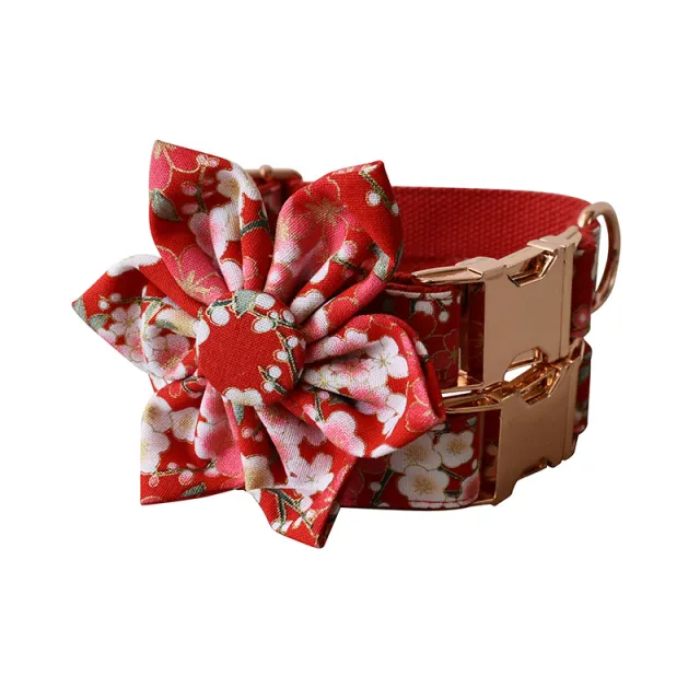Red And Flower Style Female Dog Dog Pen And Dog Leash Set Flowers And Dog Pen - Shop at LoveMi