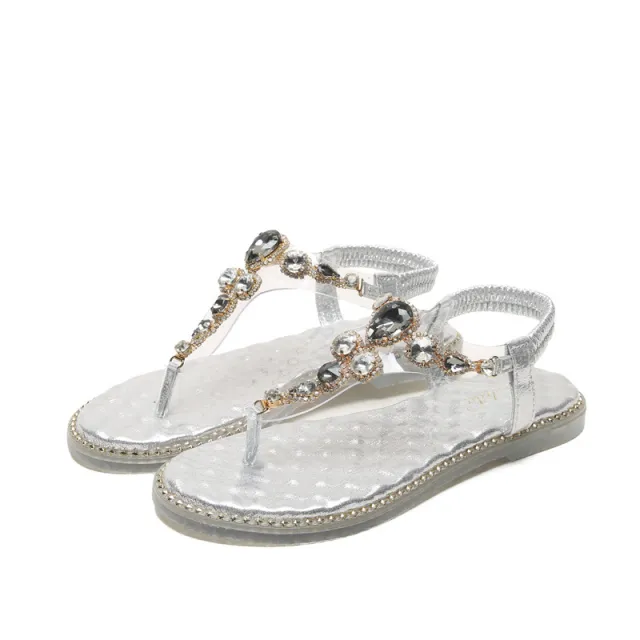 Bohemian Flat Casual Outer Wear Sandals Silver - Shop at LoveMi