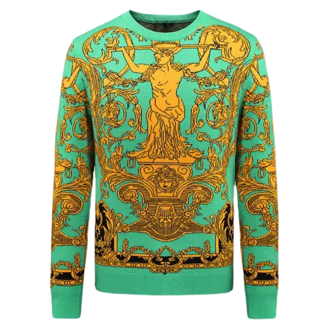 Autumn Patchwork Character Sweater Men Pullover Casual Jumper