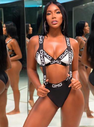 European And American Foreign Single Explosion Three-point Thong Letter Board With Bikini