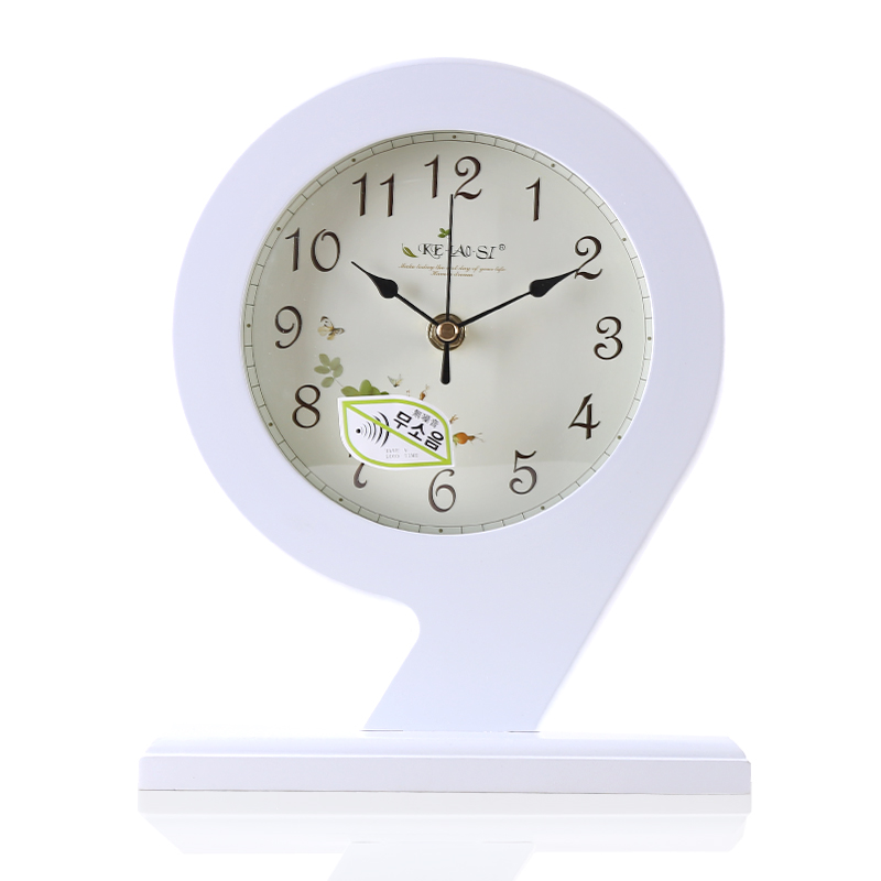 Digital Desk Clock Pendulum Wooden Ultra-quiet (White)