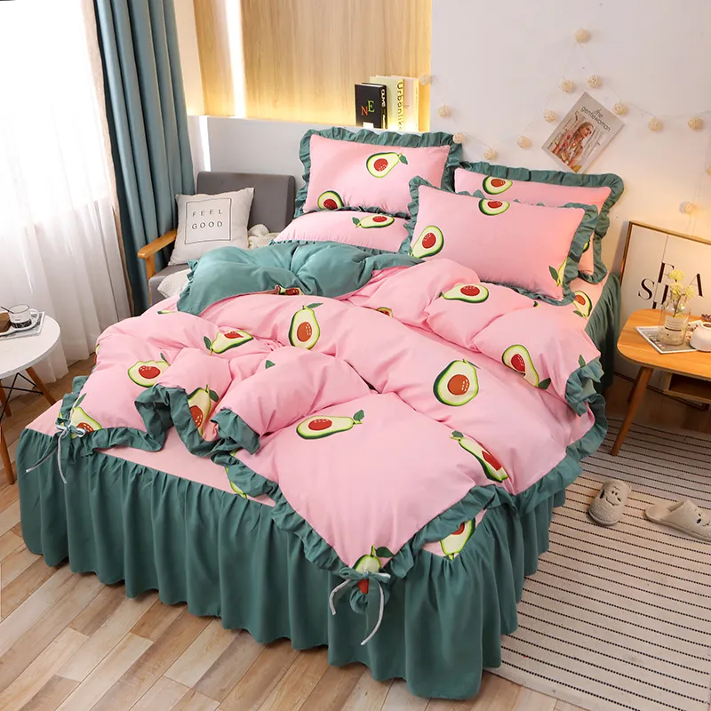 Net Red Girl Princess Style Double Lace Bed Sheet Duvet Cover - Beaming