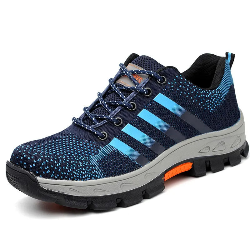 Tenis Zapatos Calzado Con Punta De Acero Zapato De Seguridad Para Mujer Hombre - Blue