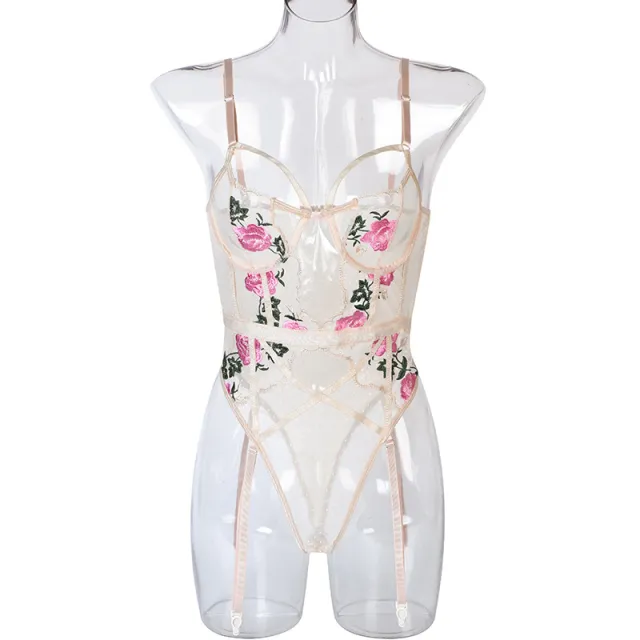 Women's Lace Mesh Stitching Bodysuit Skin - Shop at LoveMi