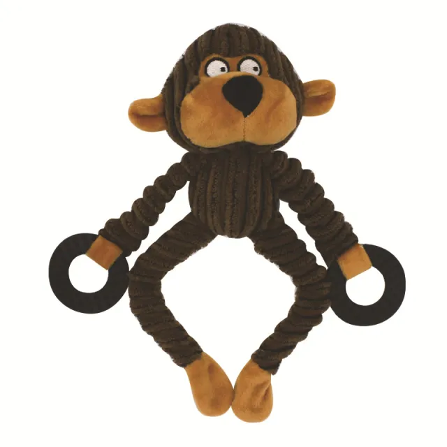 Pet Sounding Plush Toy Three Color Rubber Ring Corduroy Monkey - Shop at LoveMi