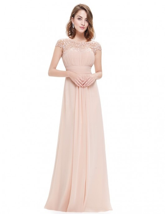 Women Elegant Dress Ladies Lace Flower Backless Solid Color Evening Party Long Maxi Dress Apricot Beige - Shop at LoveMi