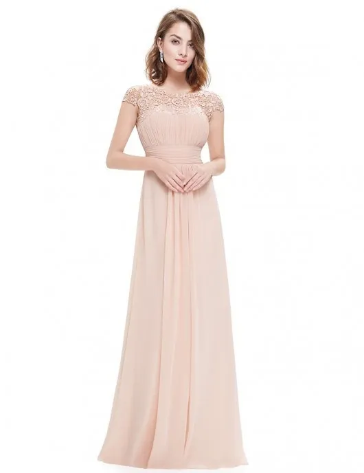 Women Elegant Dress Ladies Lace Flower Backless Solid Color Evening Party Long Maxi Dress Apricot - Shop at LoveMi