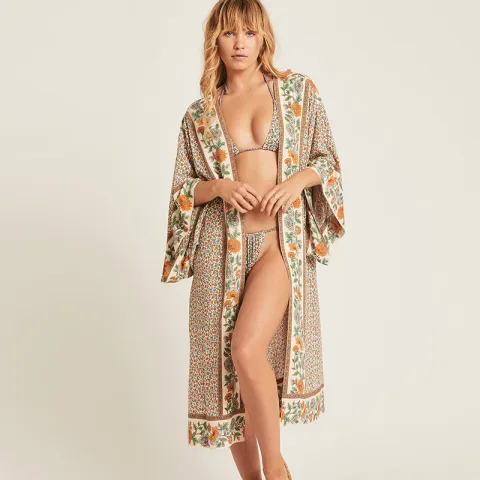 Cotton Beach Cover Up Print Bathing Suit Up Swimwear