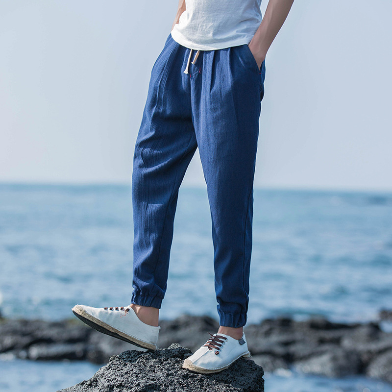 Title 4, Pantaloni casual in lino traspiranti taglie for...