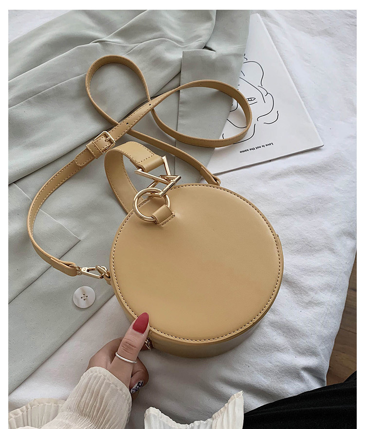 Fashion Net Red Portable Small Round Bag Shoulder Messenger Bag Yellow - Shop at LoveMi