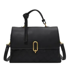 Trendy Korean Style Messenger Bag Large-capacity Fashion Rhombus Handbag - Black - View 1