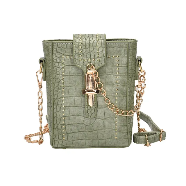Women's All match Fashion Pattern One shoulder Mobile Phone Bag Green - Shop at LoveMi
