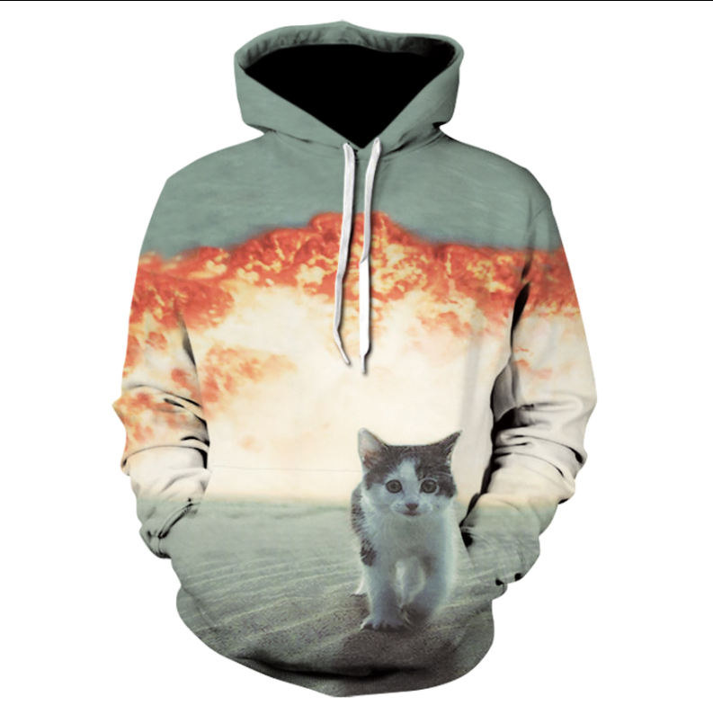 Title 8, 3D-Digitaldruck-Herrenpullover mit Kapuze