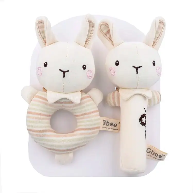 Cotton Round Rattle Stick Baby Soothing Toy For Infants And Toddlers