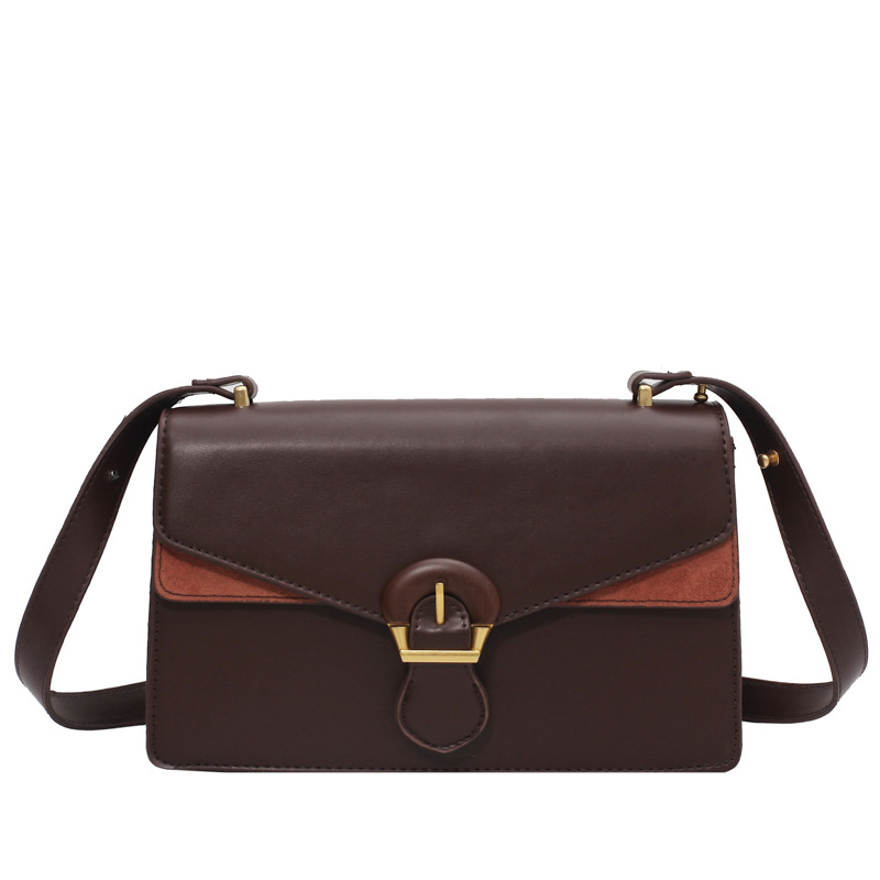 PU Simple Belt Magnetic Buckle One Shoulder Messenger Women's Bag