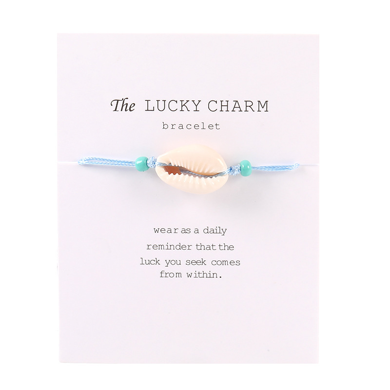Simple Natural Shell Rice Beads Colorful Braided Rope Bracelet