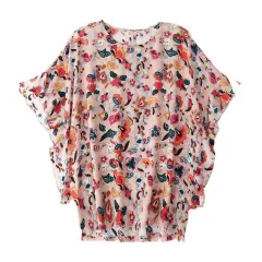Chiffon Shirt Short-sleeved T-shirt Summer Women's Round Neck Top - Picture Colour-L - View 1