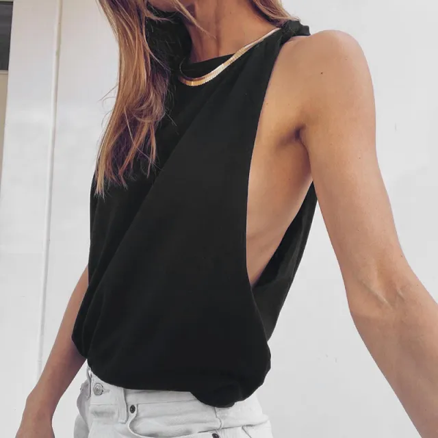 Sexy Kink Loose Vest Women's Clothing Black - Shop at LoveMi