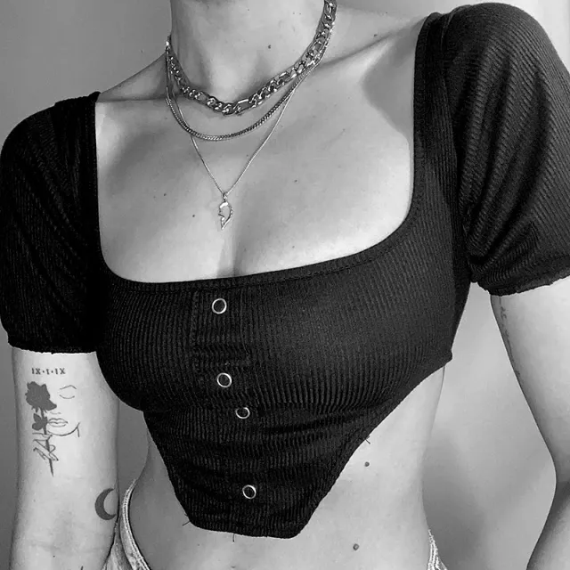 Ladies All Match Short Sleeve Vest Black - Shop at LoveMi